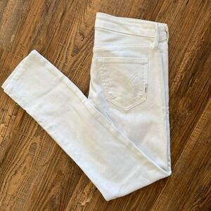 Mother The Looker Skinny Jeans Womens 25 White Excellent Sleeping Beauty Stretch